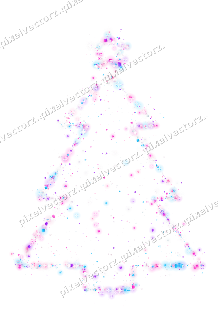 Seamless glitter christmas tree in magenta on a transparent background
