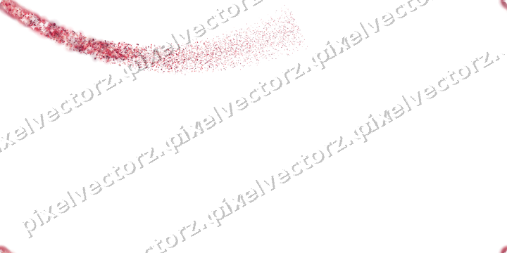 Seamless star trail in pink and red on a transparent background