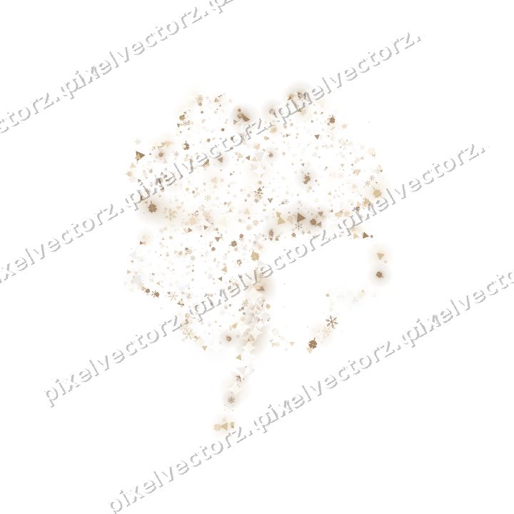 Seamless glitter four leaf clover in amber on a transparent background