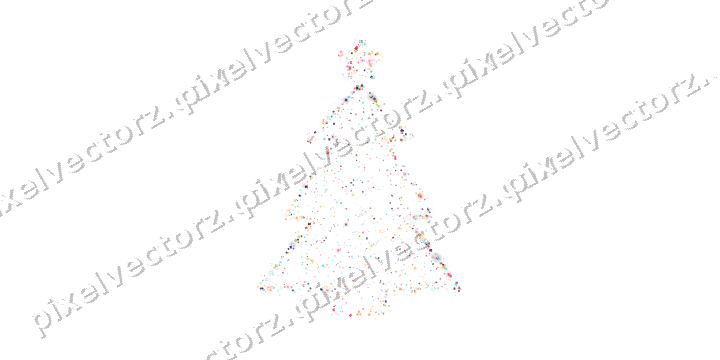 Seamless glitter christmas tree of masks on a transparent background