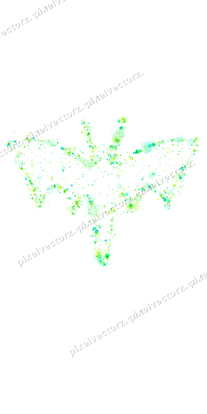 Seamless glitter bat in green and lime on a transparent background