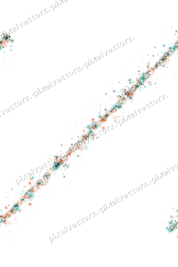 Seamless glitter band in orange and teal on a transparent background