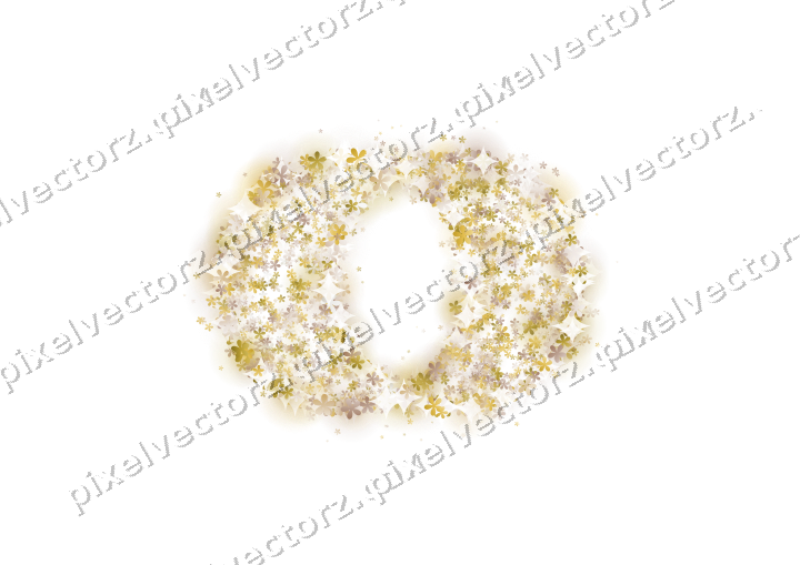 Seamless glitter wedding rings of flowers on a transparent background