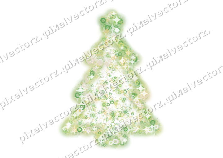 Seamless glitter christmas tree of rings on a transparent background