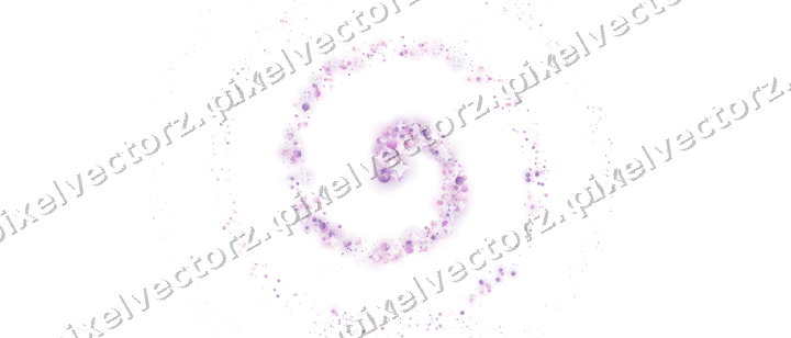 Seamless glitter spiral of stars and bells on a transparent background