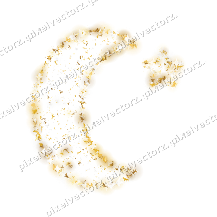 Seamless glitter crescent moon of bats on a transparent background