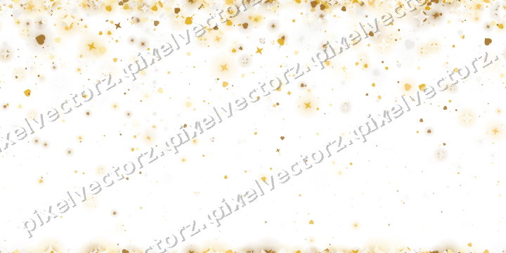 Nahtloser Glitzerregen aus Sternen und Herzen auf transparentem Grund