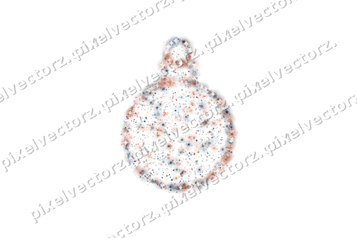Seamless glitter bauble in orange and cyan on a transparent background