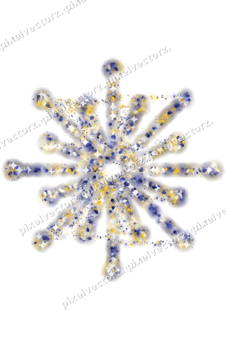 Seamless glitter firework in dark blue on a transparent background