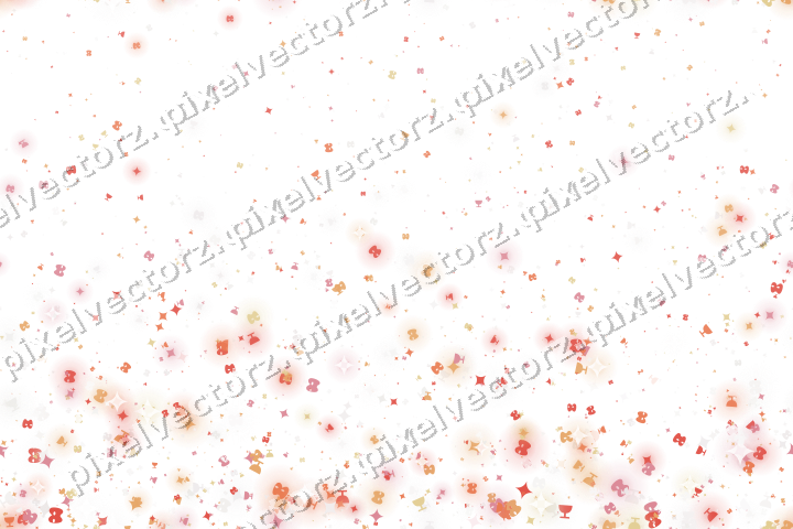 Seamless rising glitter in red and orange on a transparent background