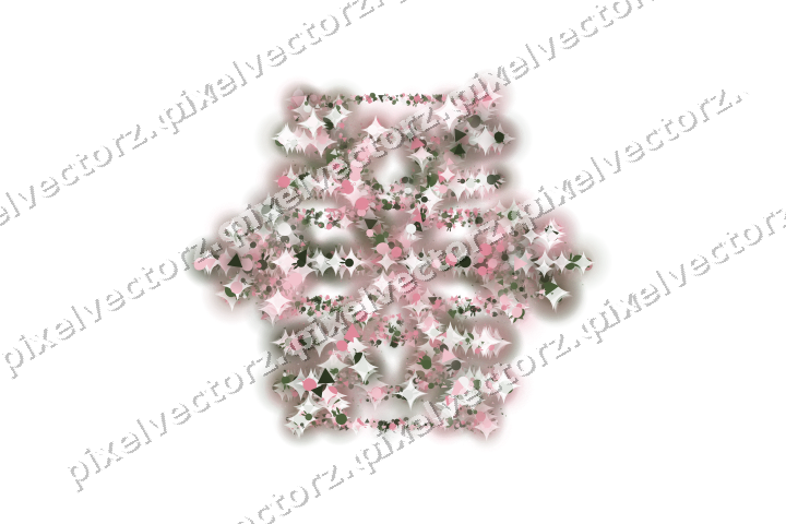 Seamless glitter snowflake in pink on a transparent background