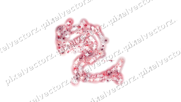Seamless glitter dragon in pink and red on a transparent background