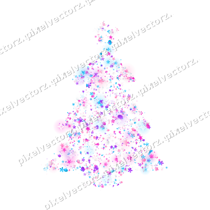 Seamless glitter christmas tree in magenta on a transparent background
