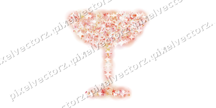 Seamless glitter champagne coupe in red on a transparent background