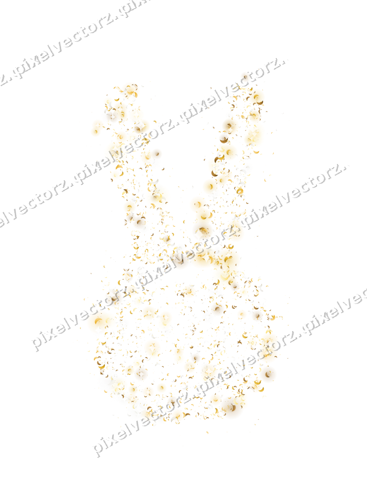 Seamless glitter easter bunny of crescents on a transparent background