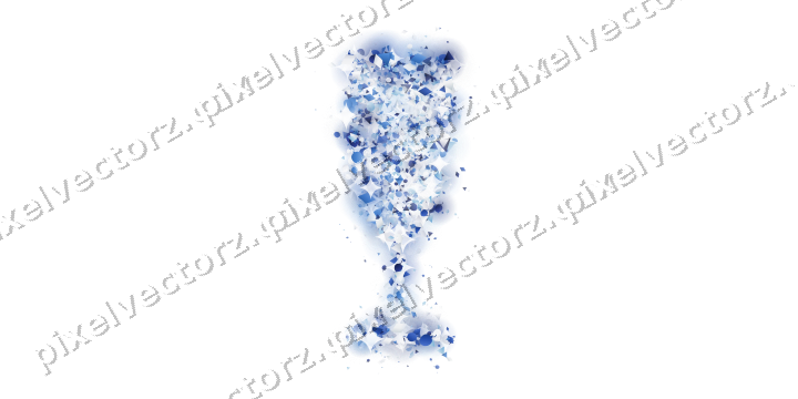Seamless glitter champagne flute in blue on a transparent background