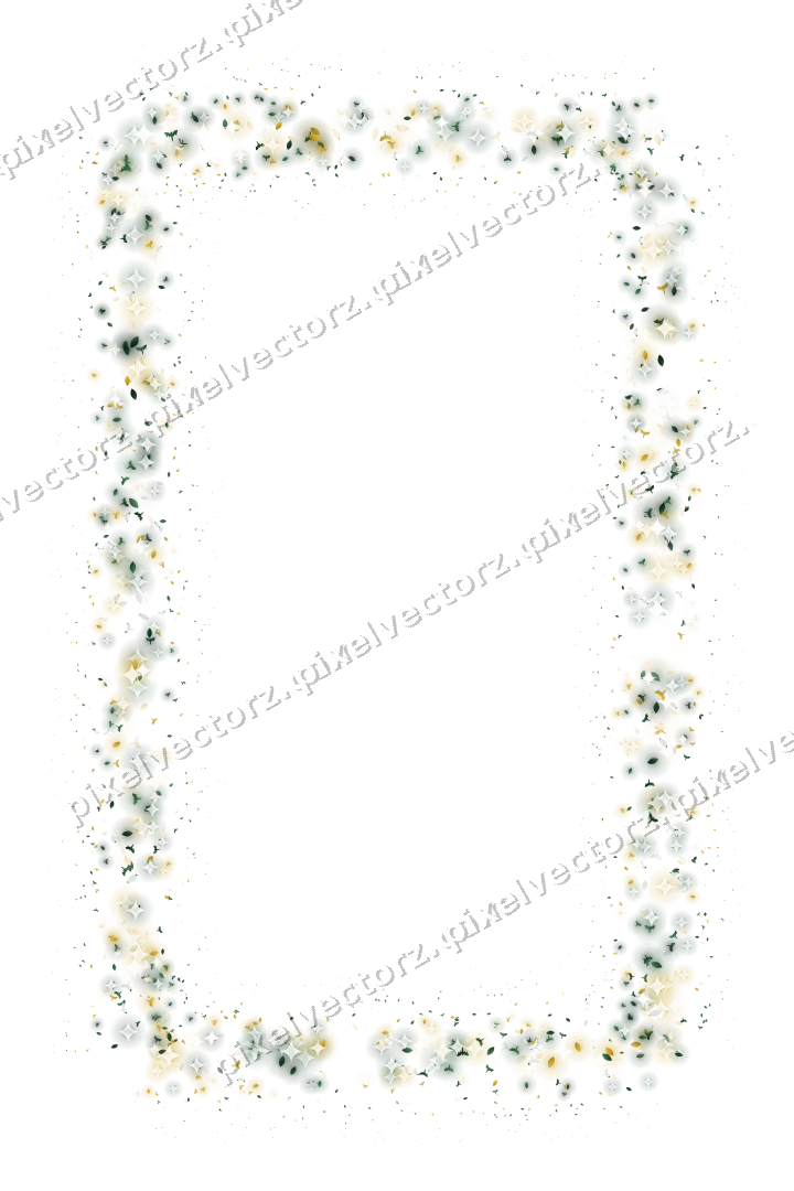 Seamless glitter frame in dark green on a transparent background