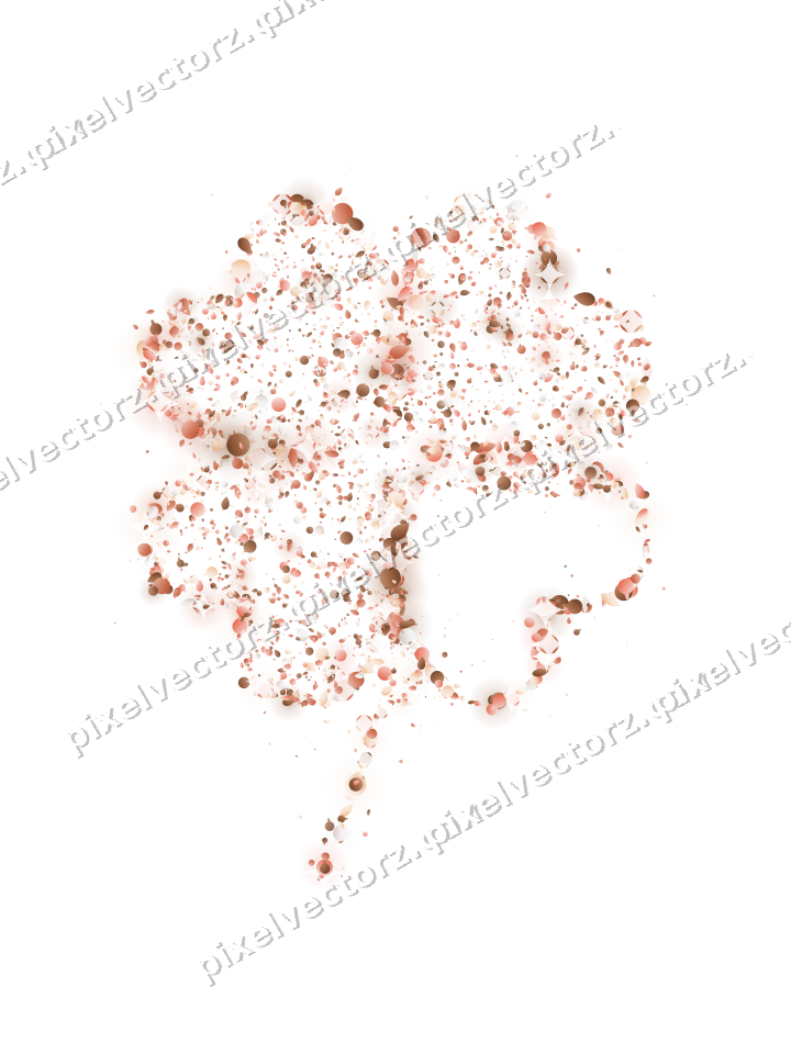 Seamless glitter four leaf clover on a transparent background