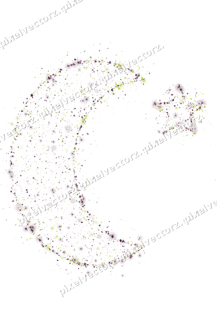 Seamless glitter crescent moon on a transparent background
