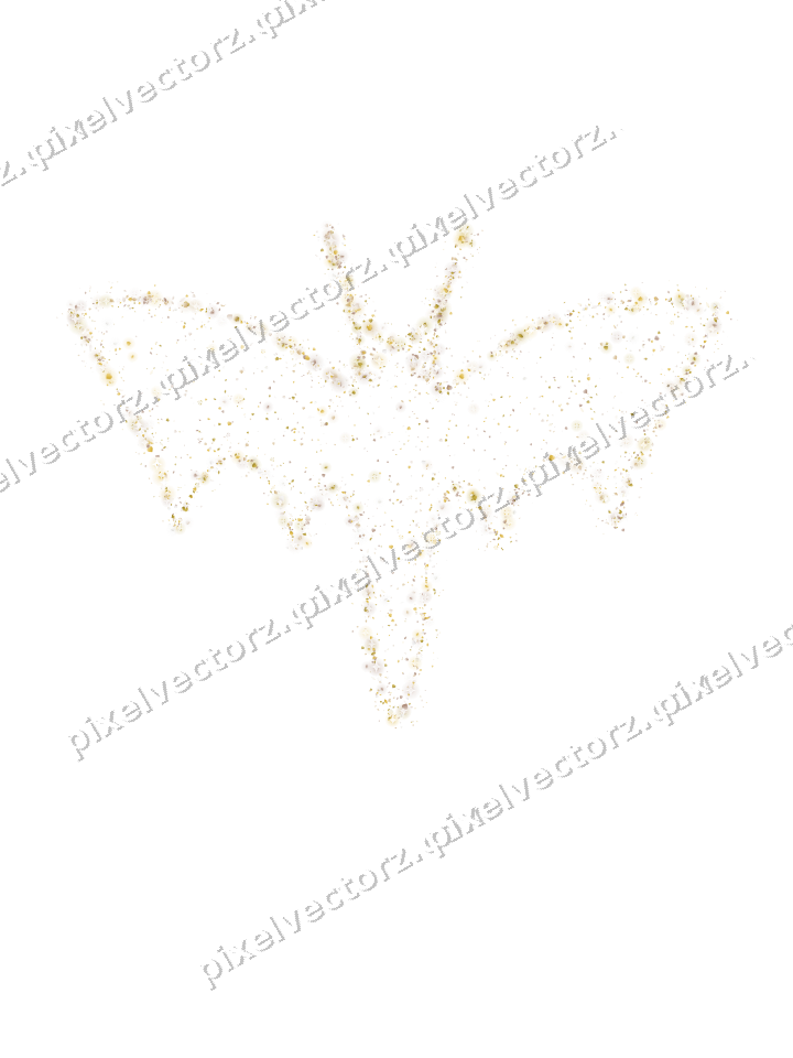 Seamless glitter bat in amber on a transparent background