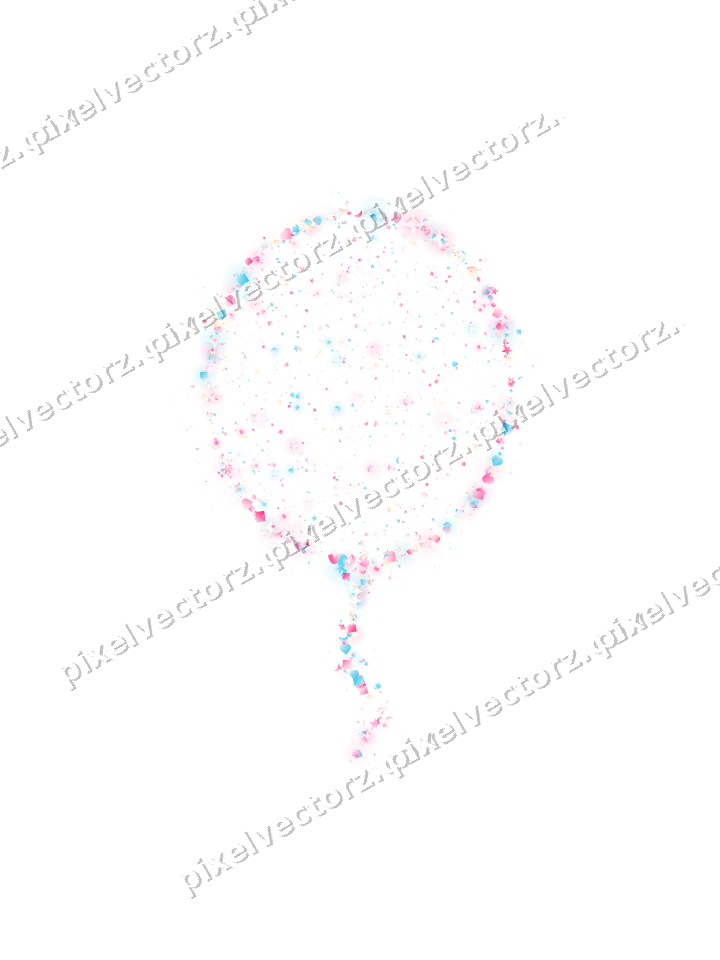 Seamless glitter balloon in pink and cyan on a transparent background