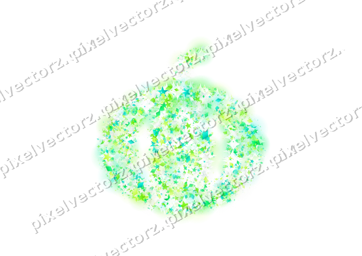 Seamless glitter pumpkin in green and lime on a transparent background