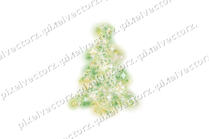 Seamless glitter christmas tree in lime on a transparent background