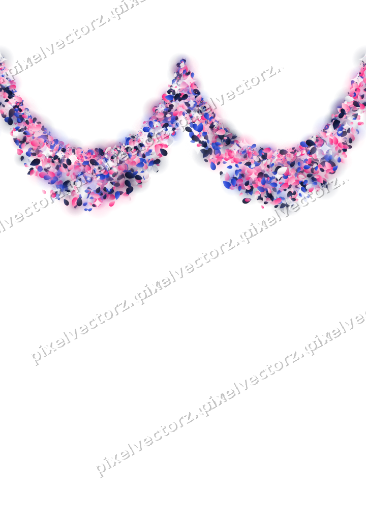 Seamless glitter garland of eggs in pink on a transparent background