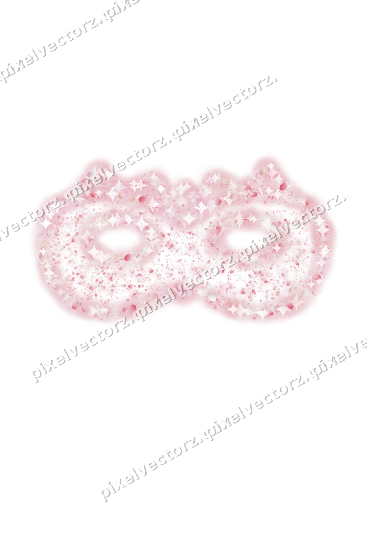 Seamless glitter carnival mask on a transparent background