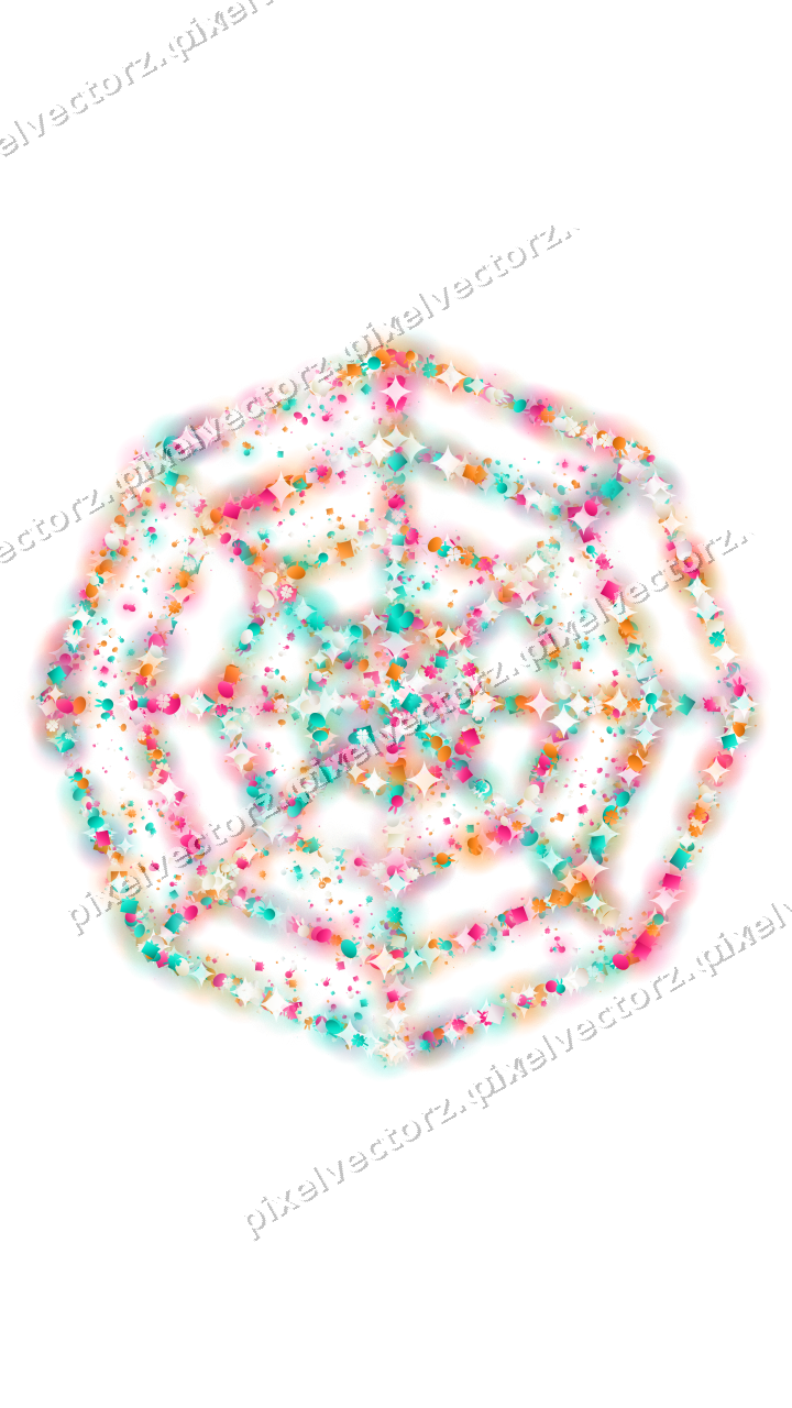 Seamless glitter spider web in pink on a transparent background