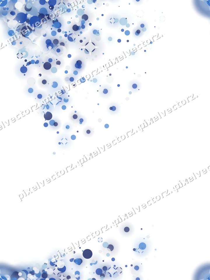 Nahtloser Glitzerfächer aus Punkten in Blau auf transparentem Grund