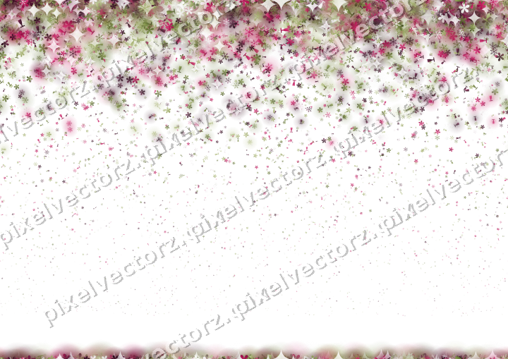 Seamless falling glitter in lime and pink on a transparent background