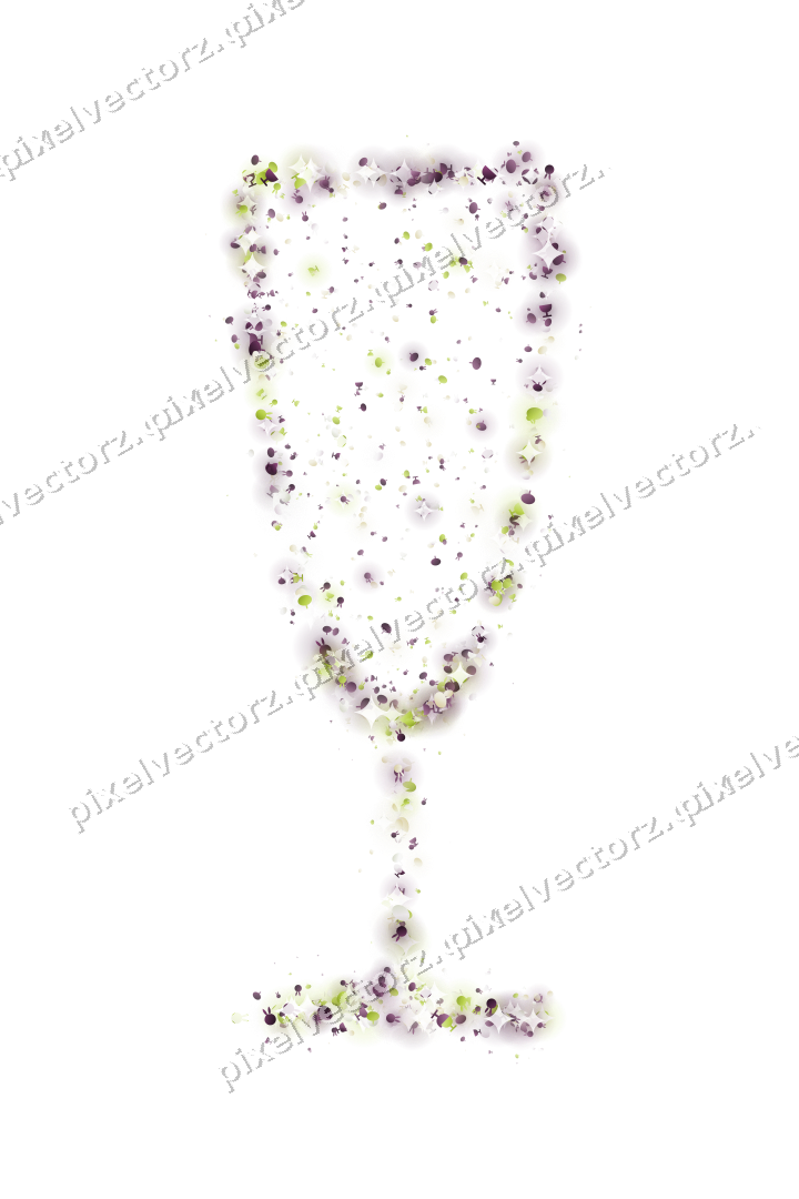 Seamless glitter champagne flute on a transparent background