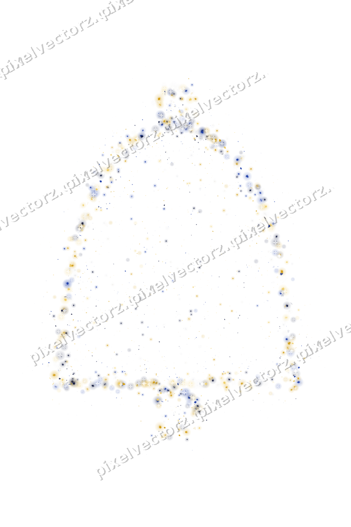 Seamless glitter bell in amber and blue on a transparent background