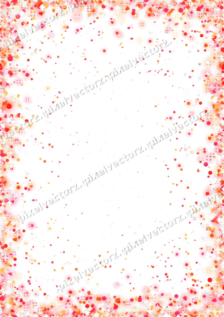 Seamless glitter vignette in red on a transparent background