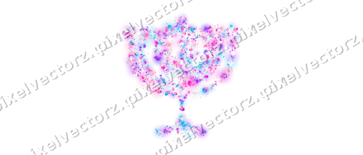 Seamless glitter menorah in magenta on a transparent background