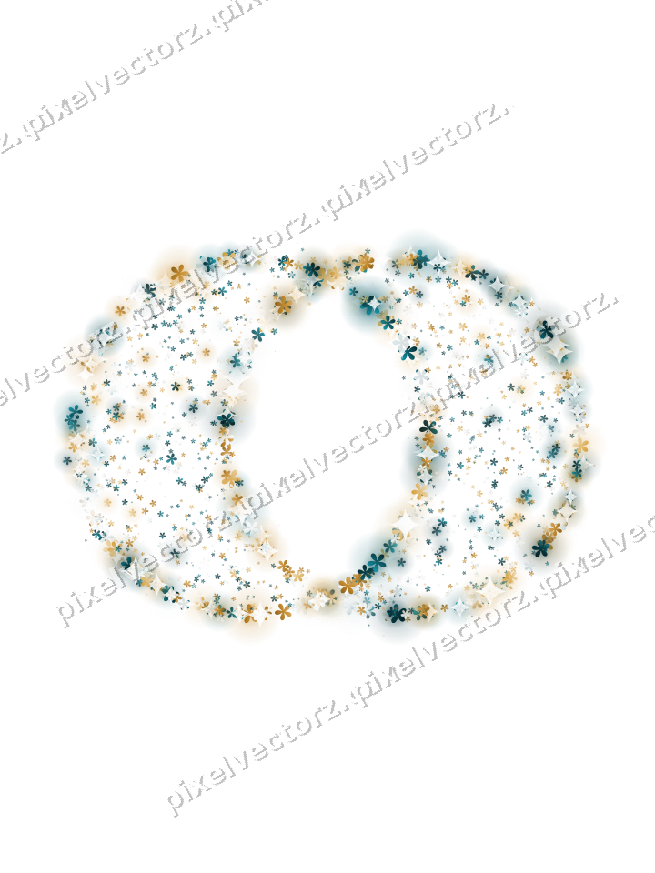 Seamless glitter wedding rings of flowers on a transparent background