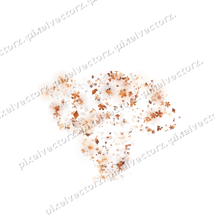 Seamless glitter turkey on a transparent background