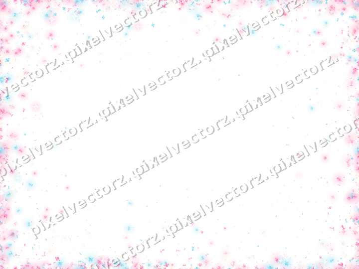 Seamless glitter vignette in pink and cyan on a transparent background