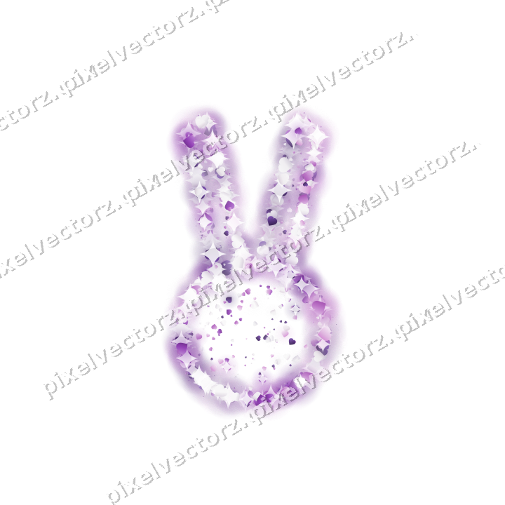 Seamless glitter easter bunny of hearts on a transparent background