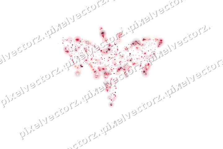 Seamless glitter bat of stars and droplets on a transparent background