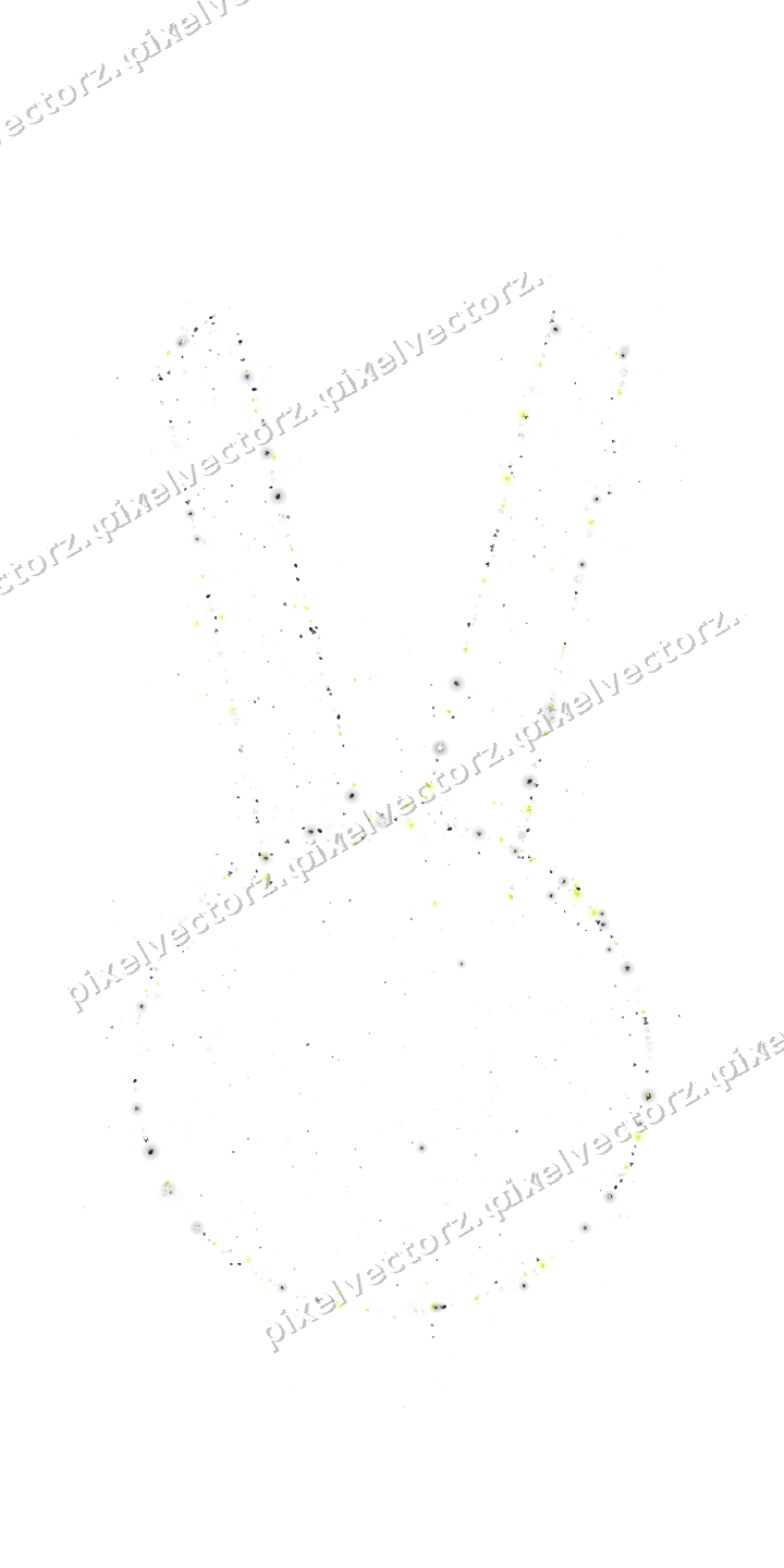 Seamless glitter easter bunny in yellow on a transparent background