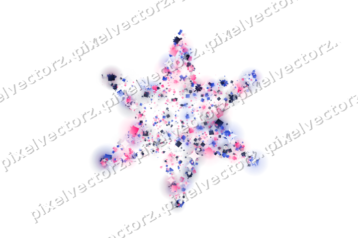 Seamless glitter star of gifts and clovers on a transparent background