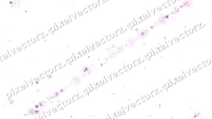 Nahtloses Glitzerband aus Herzen und Konfetti auf transparentem Grund