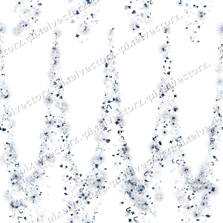 Seamless glitter garland in dark blue on a transparent background