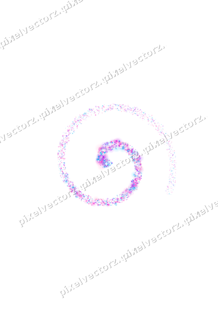 Seamless glitter spiral in magenta on a transparent background