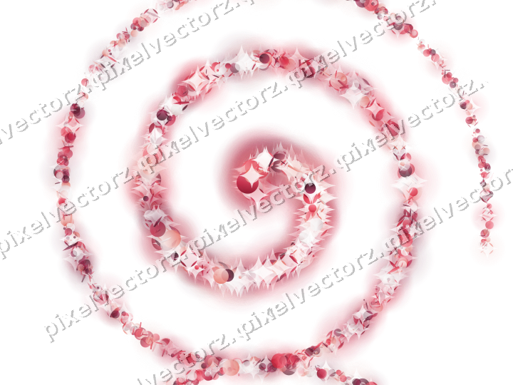Nahtlose Glitzerspirale in Rosa und Rot auf transparentem Grund