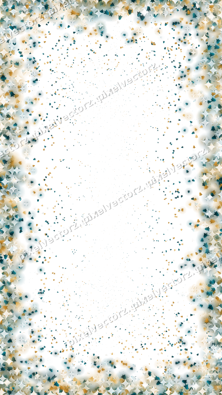 Seamless glitter vignette of bells on a transparent background