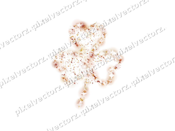 Seamless glitter shamrock in orange on a transparent background