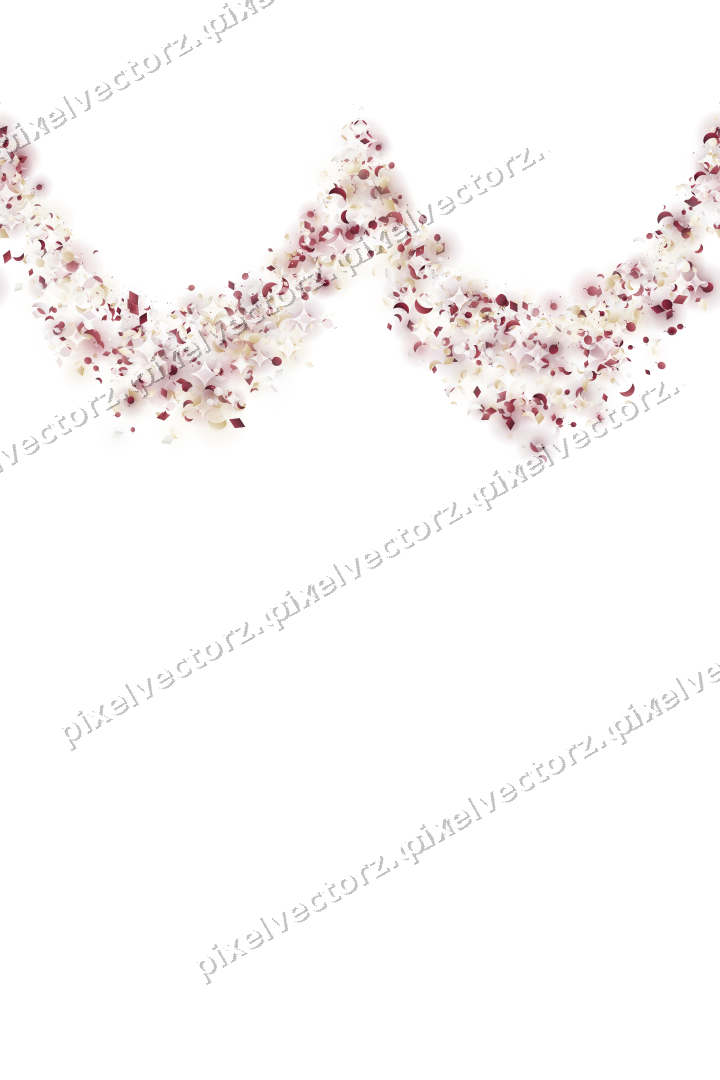 Seamless glitter garland in dark pink on a transparent background